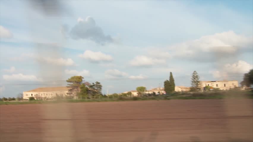 Sicily sicilian italy farmland agriculture countryside tree shot from driving moving vehicle on highway | Shutterstock HD Video #1111986821