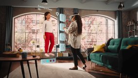 Black Woman Using Virtual Augmented Reality Headset for Online Shopping with 3D Avatar, Browsing Stylish Clothing items. Ordering from Mock-up Internet App for e-Commerce, e-Shopping, e-Store products - Powered by Shutterstock - Get 15% off with code: PIKWIZARD15