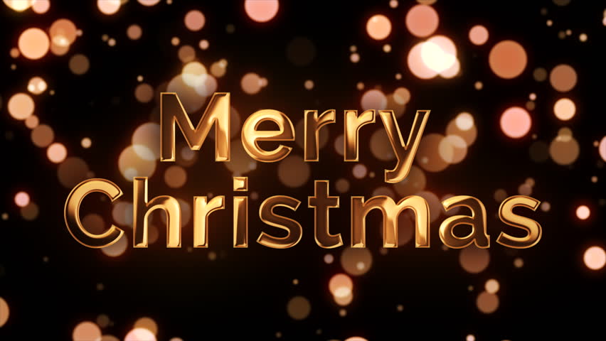 2024 Merry Christmas golden text animation. Luxury golden letters with metal light reflections on bright golden Christmas background with shining gold particles with bokeh. Christmas New Year holiday. | Shutterstock HD Video #1111987883
