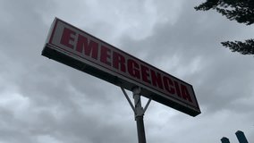 Hospital Emergency sign video. Concept of Objects.