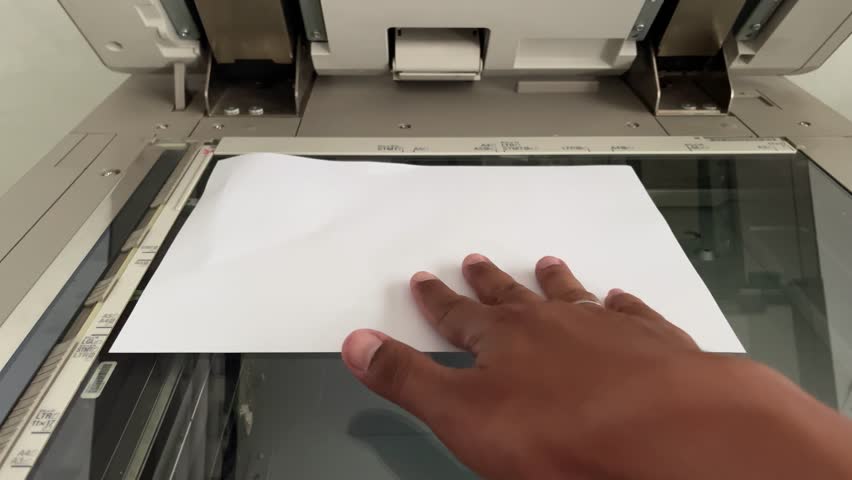 Hand of people placed paper on the copy machine. Photocopying process | Shutterstock HD Video #1111988593