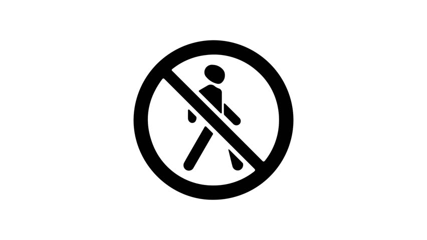 Animation set, pedestrian traffic prohibited sign. Animations: transparency, zooms, transition top to down, transition left to right, slide up to down, slide left to right | Shutterstock HD Video #1111989289