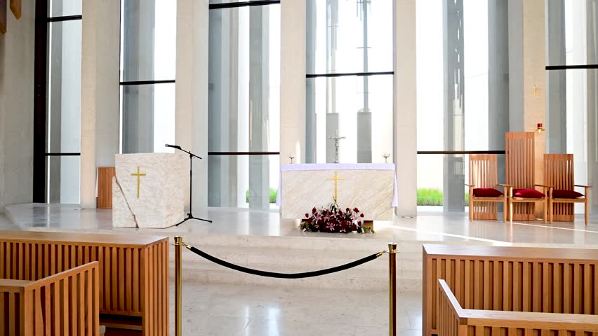 Interior View of Church Inside Abrahamic Family House in Abu Dhabi