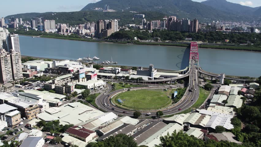 Cars Driving On Guandu Bridge In Taipei, Taiwan | Shutterstock HD Video #1111993533
