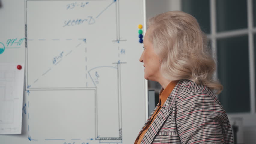 Stylish woman architect presenting her new project to business clients online | Shutterstock HD Video #1111994883