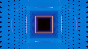 Blue and Orange and Black Psychedelic Bright Tunnel Background VJ Loop in 4K