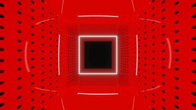 Red and White and Black Psychedelic Bright Tunnel Background VJ Loop in 4K