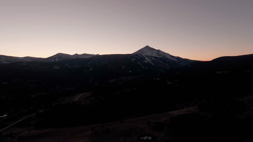 Lone Mountain in Big Sky, Montana late into the evening shot on a drone | Shutterstock HD Video #1111999787