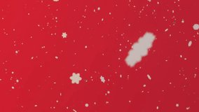Celebrate christmas invitation card, Beautiful red christmas background with bright snowflakes