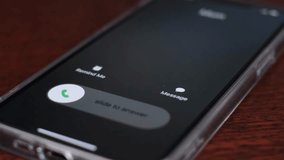 Close-up of an unknown call on a smartphone. Macro video - Powered by Shutterstock - Get 15% off with code: PIKWIZARD15