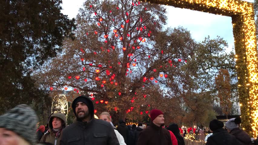 Vienna, Austria, Europe - Nov 26, 2023 - Vienna Historic Center UNESCO World Heritage Site Viennese Christmas Market City Hall Square (4:00 PM) Advent Cityscape, Ring Road Neighborhood, Innere Stadt