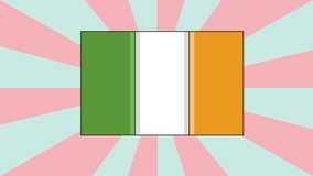 Irish flag animation with background.4k video quality