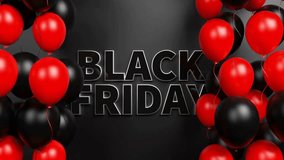 Black friday text animation. black friday banner 4k animation. Black Friday 3D Animation Loop Background 4k video animation Black Friday Sale