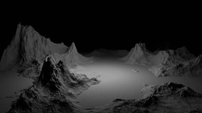 Isometry 3d square area. Abstract landscape background. 3D technology animated landscape. Digital Terrain Cyberspace in Mountains with valleys. Black on White. Animation of terrain changes over time - Powered by Shutterstock - Get 15% off with code: PIKWIZARD15