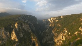 Aerial, Lazar's Canyon, Serbia. Graded and stabilized version.