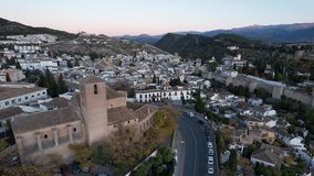 Granada city Spain Europe Andalucia Video drone 4 k