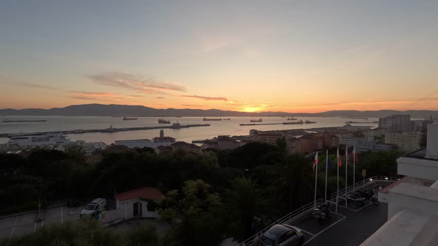 Time lapse shot of The Bay of Gibraltar