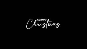 Merry Christmas Text Typography Animation, Isolated on Transparent Background. Best for Postcard, Poster, and Banner Design Elements. 4K Ultra HD Video Resolution Motion Graphic.