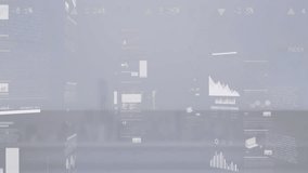 Animation of graphs, flowchart, map and cloud in laptop over abstract background. Digital composite, multiple exposure, report, business, communication, global, cloud computing and technology concept. - Powered by Shutterstock - Get 15% off with code: PIKWIZARD15