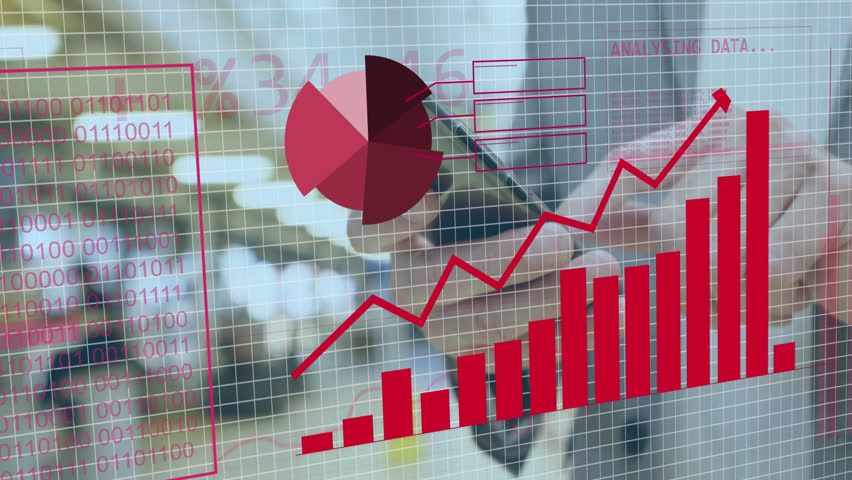 Animation of globe, graphs, binary codes over midsection of caucasian man using smartphone. Digital composite, globalization, report, business, computer language and technology concept. - Powered by Shutterstock - Get 15% off with code: PIKWIZARD15