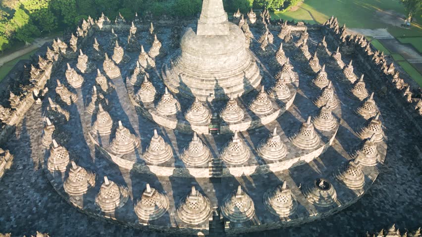 Borobudur is the largest Buddhist temple in the world. Java, Indonesia. High quality 4k footage