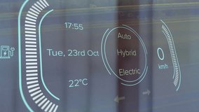 Animation of electric car dashboard data processing against close up of a hand holding a smartphone. Electric vehicle and green energy concept - Powered by Shutterstock - Get 15% off with code: PIKWIZARD15