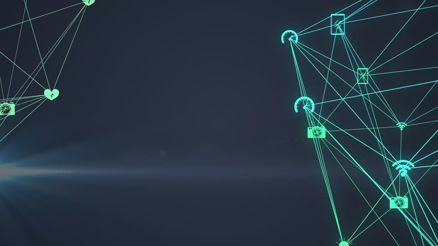 Animation of connected icons forming globe and lens flares over black background. Digitally generated, hologram, illustration, communication, globalization and technology concept. | Shutterstock HD Video #1112046355