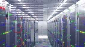 Animation of statistics and data processing over computer servers. Global networks, computing, digital interface and data processing concept digitally generated video. - Powered by Shutterstock - Get 15% off with code: PIKWIZARD15