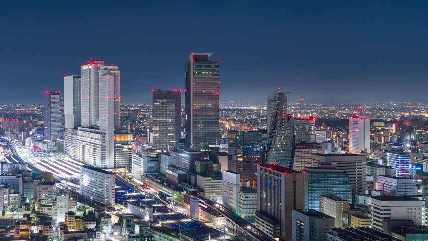 Nagoya, Japan cityscape at dawn.