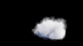 Animated cloud on transparent background. Video clip with alpha channel.