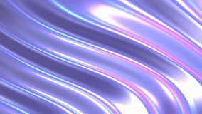 Purple blue shiny wavy metal background, glossy metallic neon colors lustrous texture pattern background animation, shiny 4K video animation.