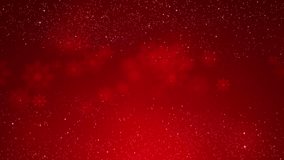 Video animation Red Particles Background with animation snowflakes and particles.
 For Happy New Year or Merry Christmas