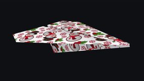 Paper Airplane - Xmas Decoration - Snowman and Snowflakes - Flying Loop - Realistic 3D animation with alpha channel 