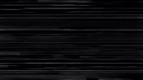 A black and white striped background with a glitch effect