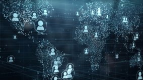 Digital world map with users worldwide connections. Global social media network and web 3.0 communication on earth background. Cloud storage and blockchain technology concept. Internet vpn location - Powered by Shutterstock - Get 15% off with code: PIKWIZARD15