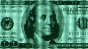 Green digital 100 dollar bill abstract background with binary code. Business and CBDC finance concept. One hundred dollars currency with Franklin - Powered by Shutterstock - Get 15% off with code: PIKWIZARD15