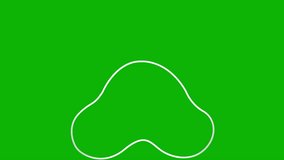 Animated linear cat silver footprint. A cat's paw print appears. Looped video. Vector illustration isolated on green background