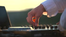 DJ Music. DJ during outdoor festival. modern electrical sound mixer console during concert. Professional sound system dj console. - Powered by Shutterstock - Get 15% off with code: PIKWIZARD15