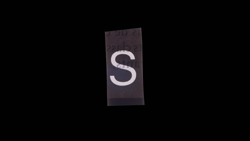 Lowercase S Letter in Paper Cut Letter. Ransom Letter style. Magazine Cut Outs. Dynamic Scrolling loop.