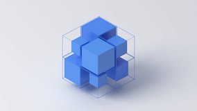 Abstract 3d render, geometric composition with cubes, 4k seamless looped animation - Powered by Shutterstock - Get 15% off with code: PIKWIZARD15