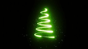 Glowing green Christmas tree animation with particles on black background. Holiday concept and background 4k. Seamless loop 4k video. Christmas background 2024. Happy New year - Powered by Shutterstock - Get 15% off with code: PIKWIZARD15