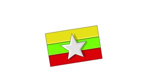 Animated video of the Myanmar flag icon