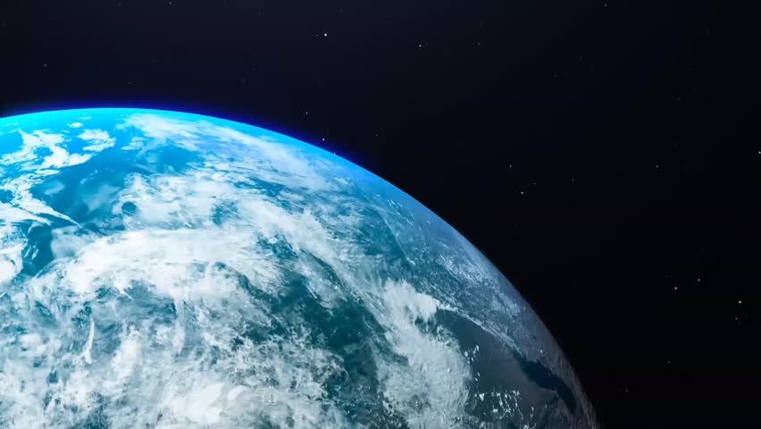 Earth from space : 3D animation of Globe, sunrise from space using 4k Images, Blue planet, Edge of Atmosphere, view from orbit.,  Royalty-Free Stock Footage #1112125665