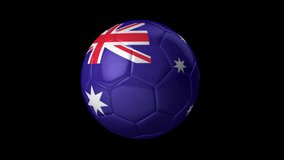 3D Animation Video of a spinning ball icon with a ball depicting Australia