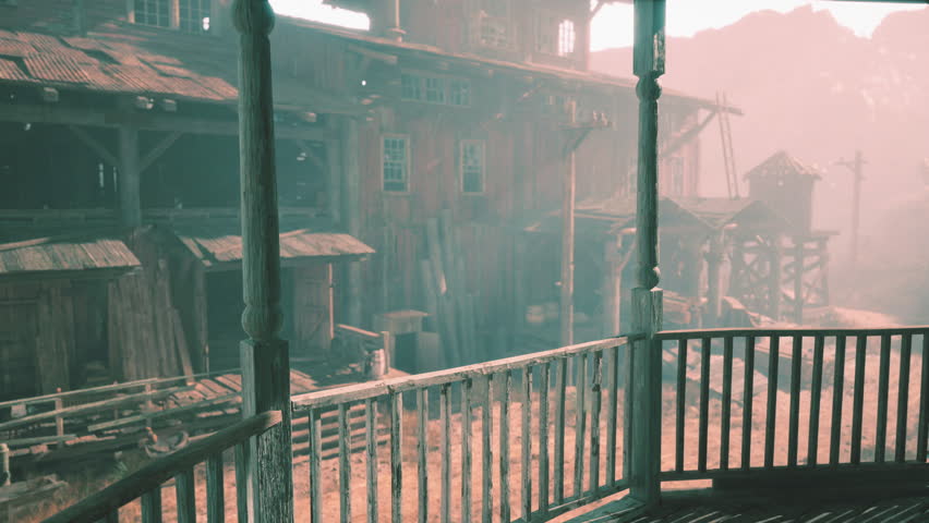 An old American western style town