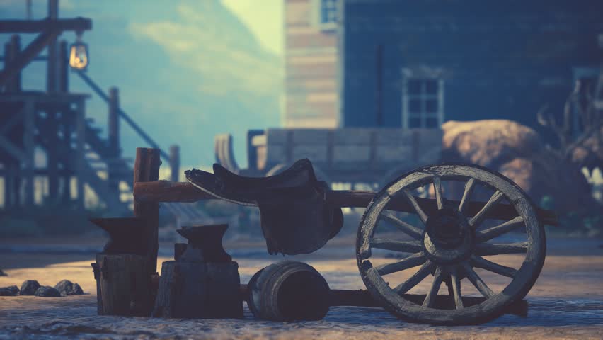An old American western style town