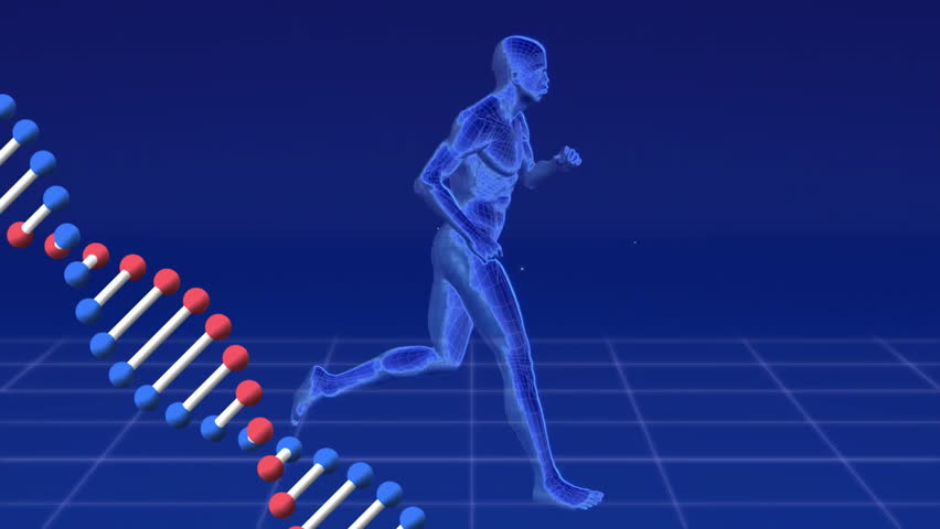 Animation of dna strand and scientific data processing with connections over running human. Global science, connections, computing and data processing concept digitally generated video - Powered by Shutterstock - Get 15% off with code: PIKWIZARD15