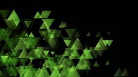 Green black glossy triangles abstract technology background. Seamless looping low poly geometric motion design. Video animation Ultra HD 4K 3840x2160