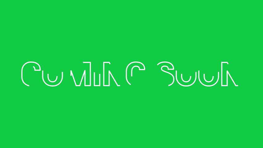 Animated coming soon with stroke text effect in red, green, and blue background