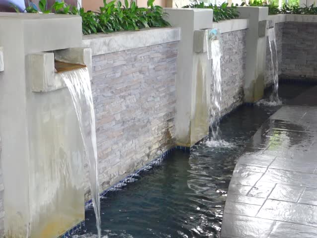 water fall made by person at super market